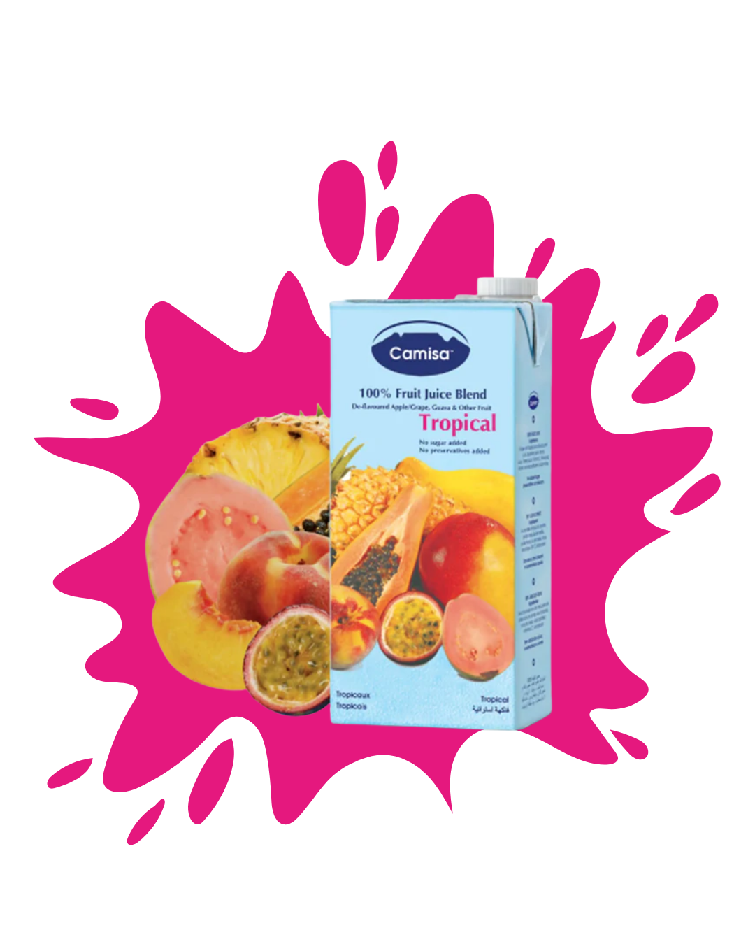 Jus Tropical 1L CAMISA - Mélange Fruits Exotiques Sans Sucre Ajouté