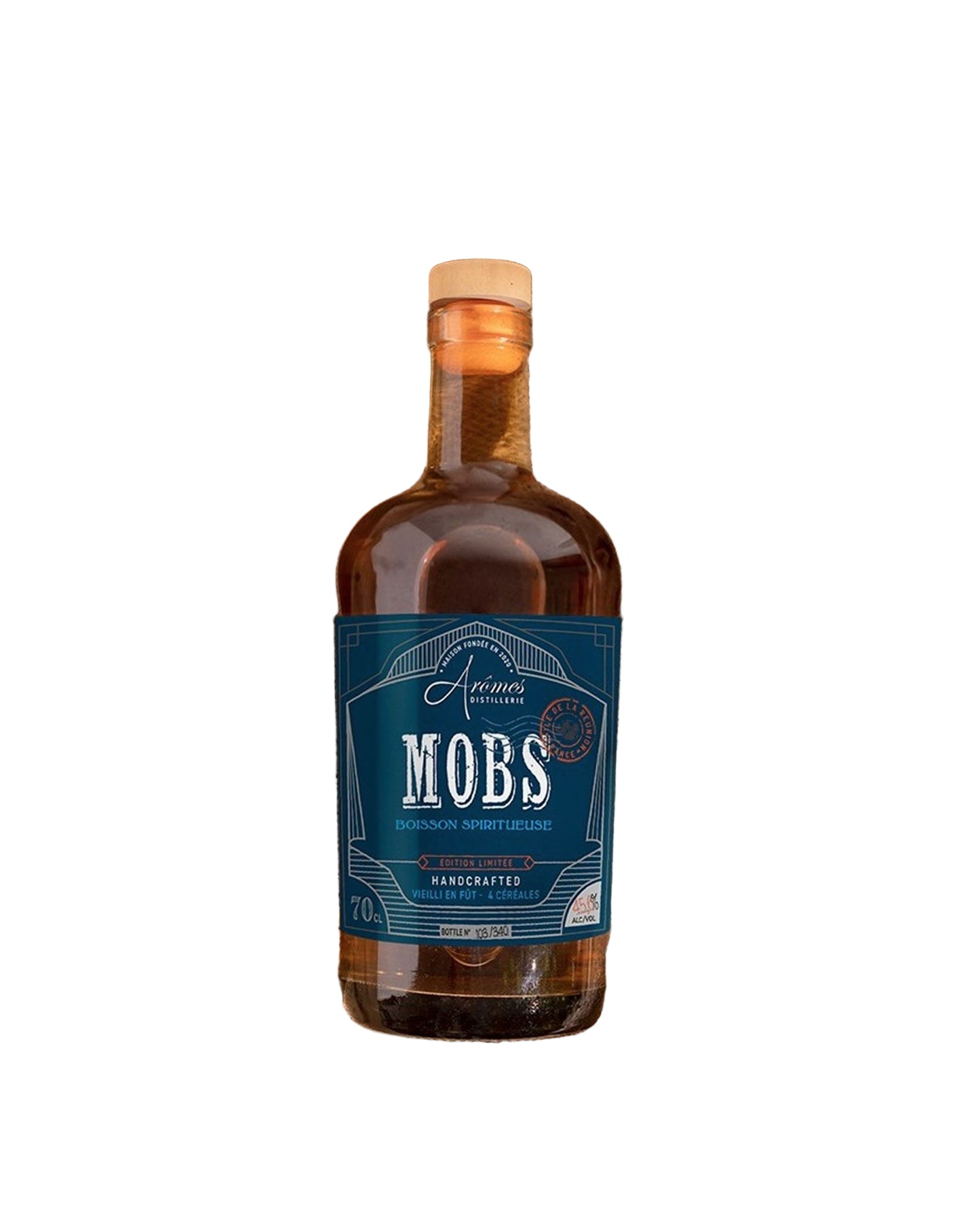 MOBS boisson spiritueuse 4 céréales , vieillie en fut de vin blanc