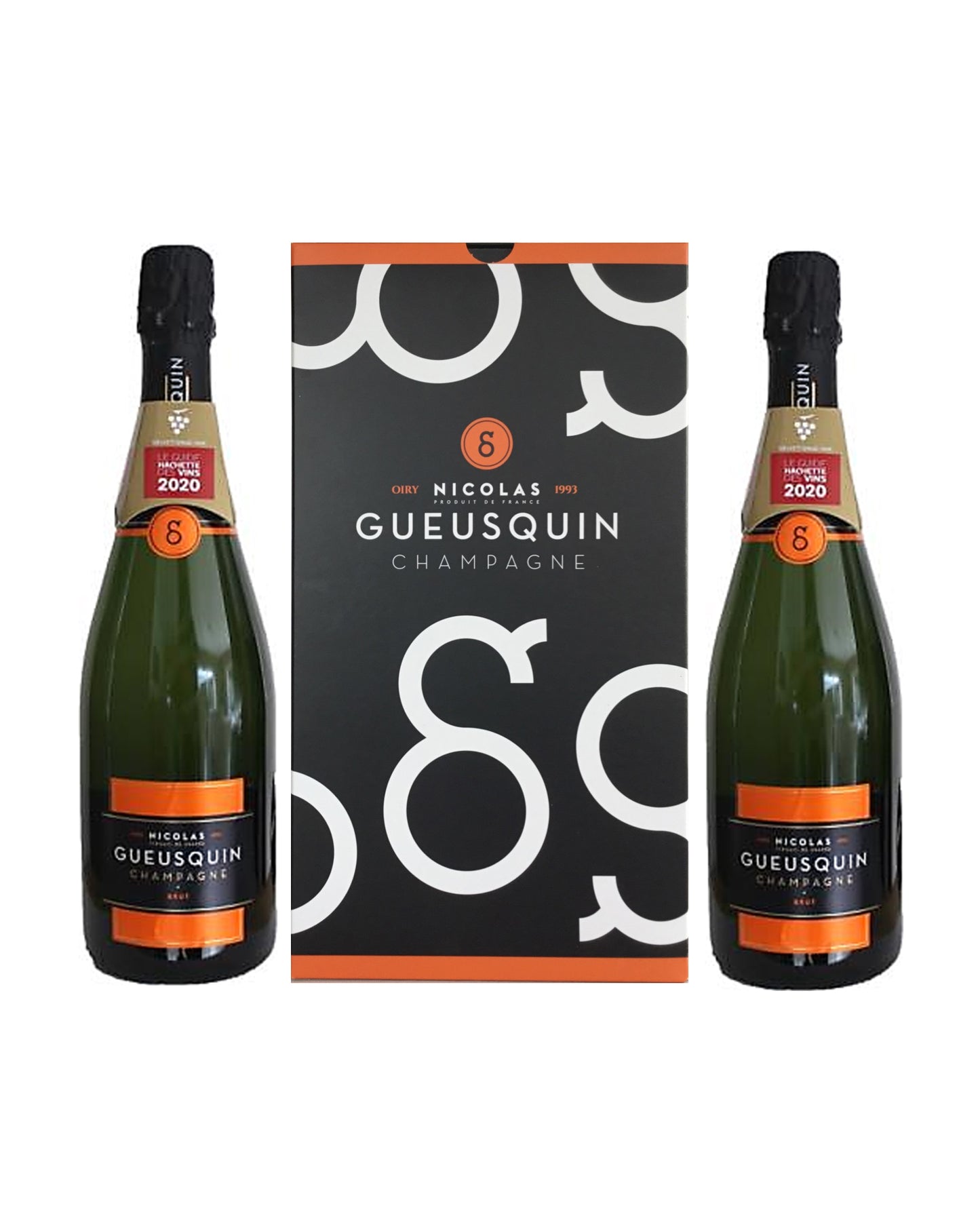 Coffret Cadeau Champagne Brut Tradition Nicolas Gueusquin – 2 Bouteilles
