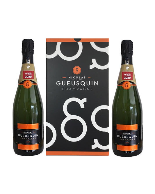 Coffret Cadeau Champagne Brut Tradition Nicolas Gueusquin – 2 Bouteilles