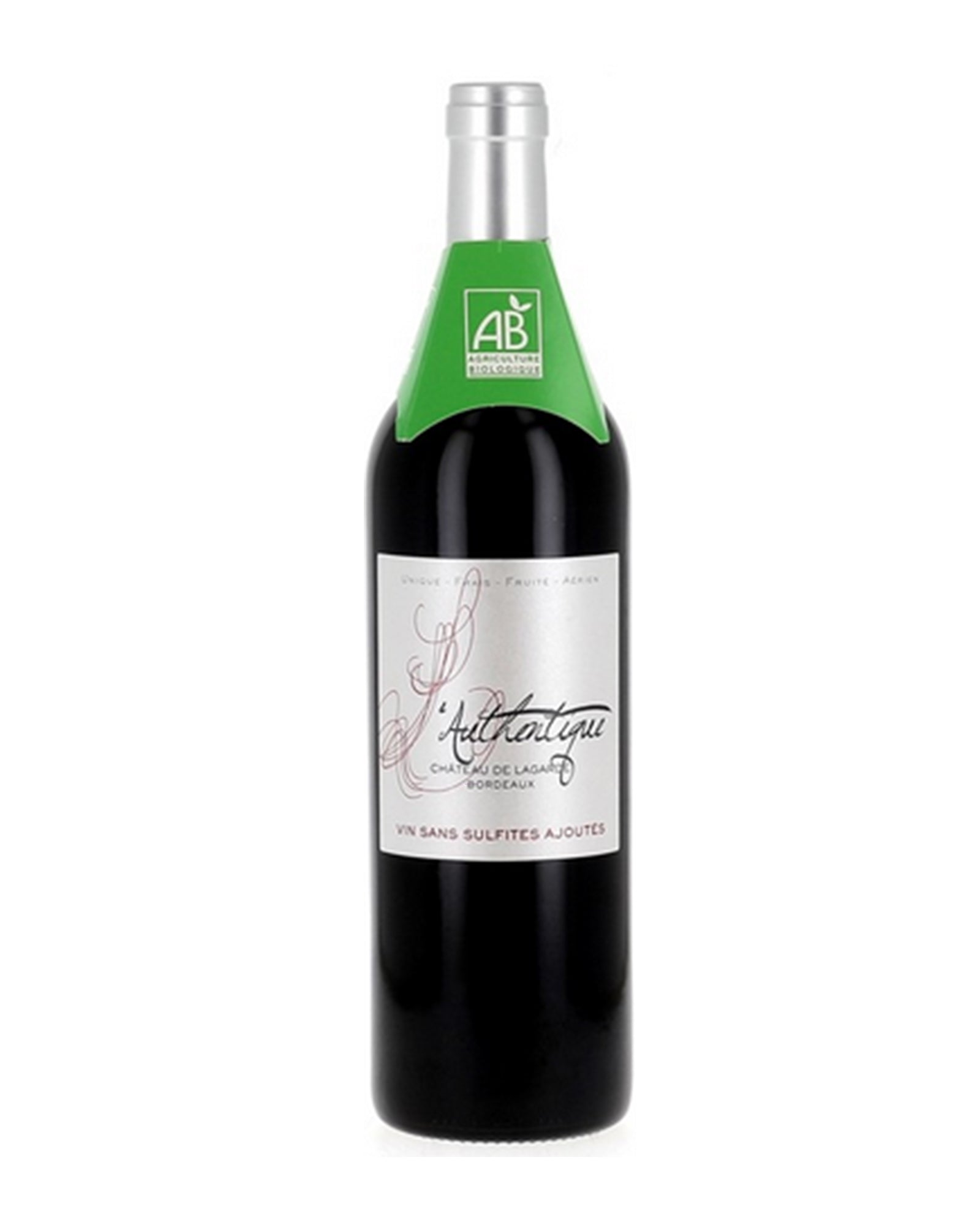 Bordeaux rouge l'Authentique du Chateau Lagarde 2022 Bio sans sulfites ajoutés