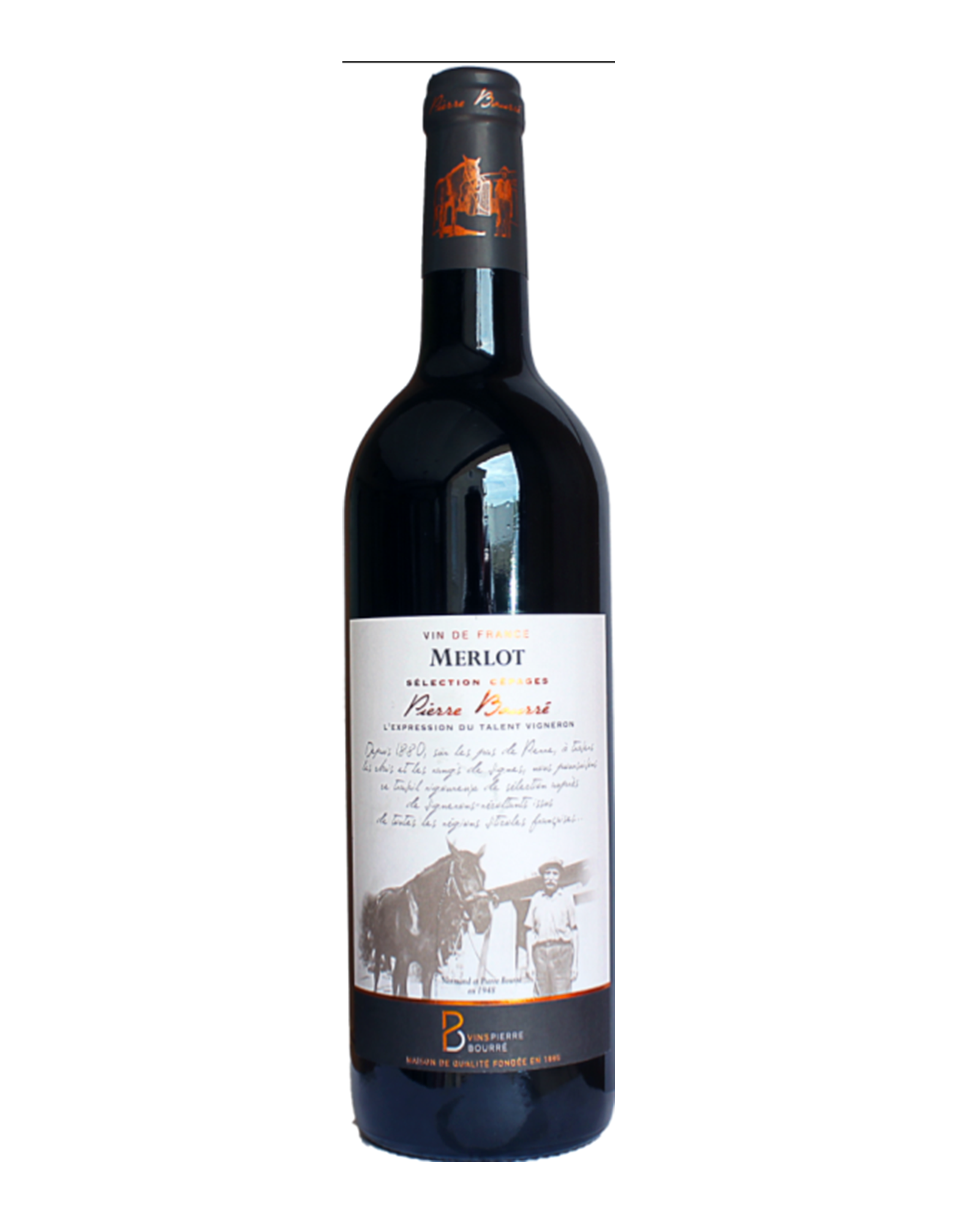 Vin de France Pierre Bourré sélection cépage Merlot 2022
